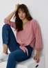 Pink V Neck Blouse - Size 8 Image 1