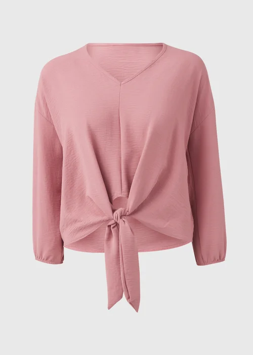 Pink V Neck Blouse - Size 8 Image 5