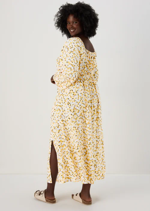 Yellow Floral Midi Dress - 8 Image 4