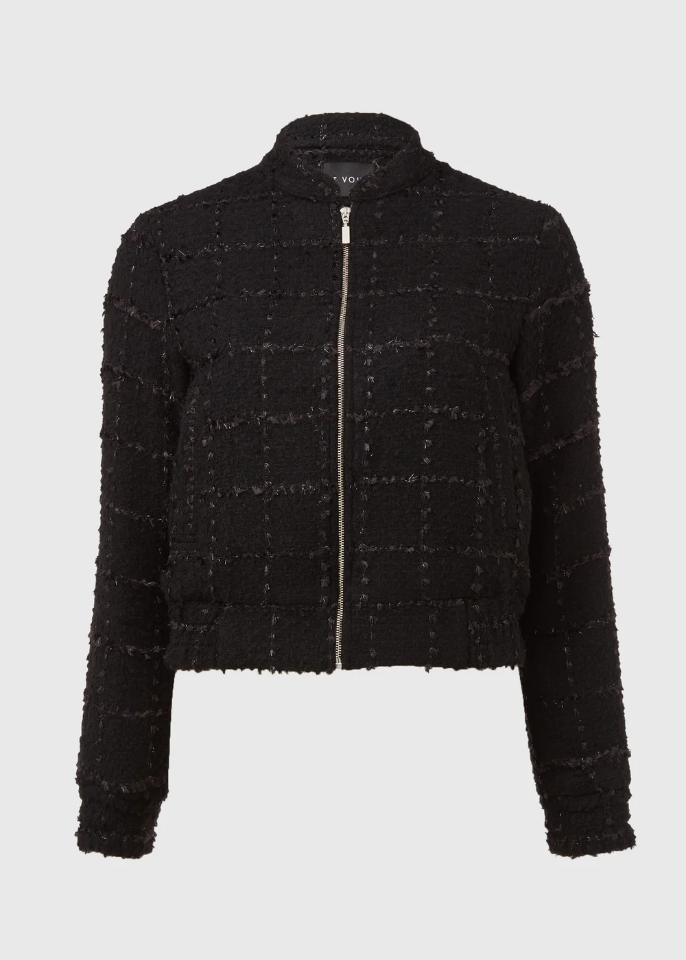 Et Vous Black Textured Bomber Jacket - 8 Image 5
