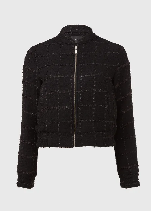 Et Vous Black Textured Bomber Jacket - 8 Image 5