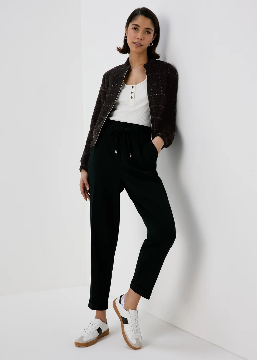 Et Vous Black Textured Bomber Jacket - 8 Image 4
