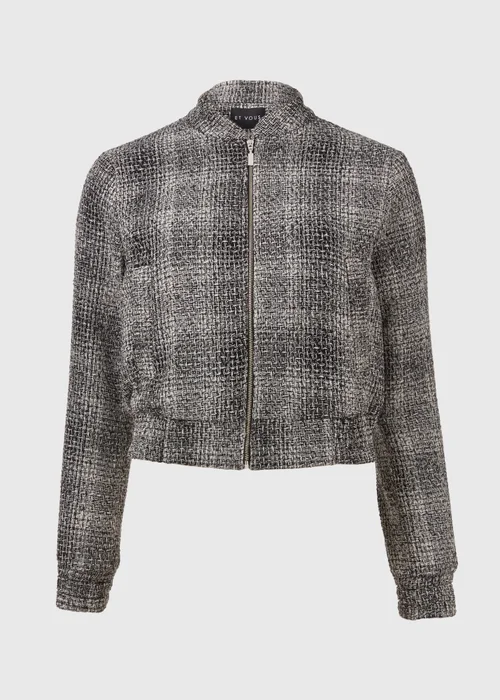 Et Vous Textured Monochrome Bomber Jacket - 8 Image 5
