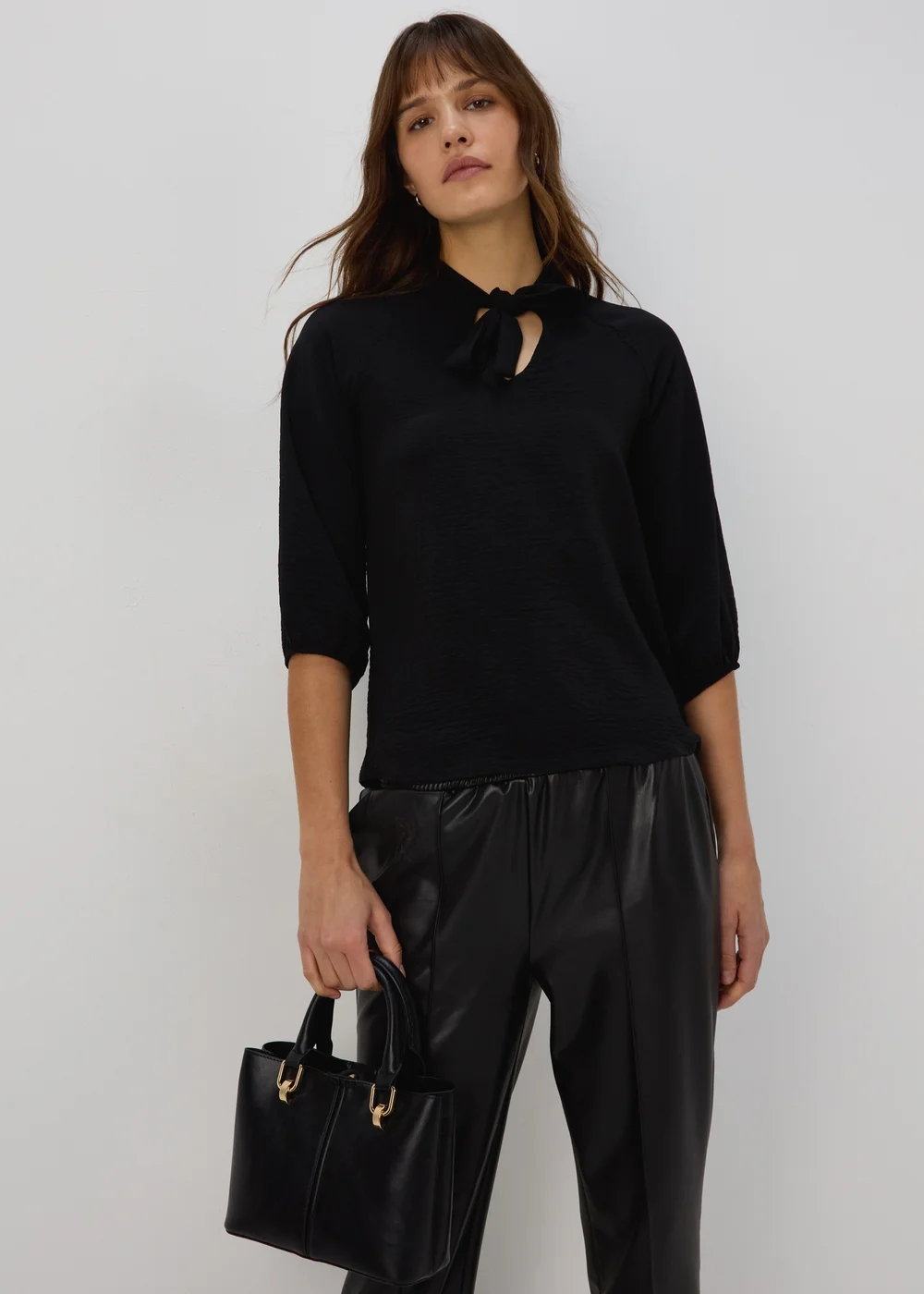 Black Pussybow Blouse - 8 Image 1