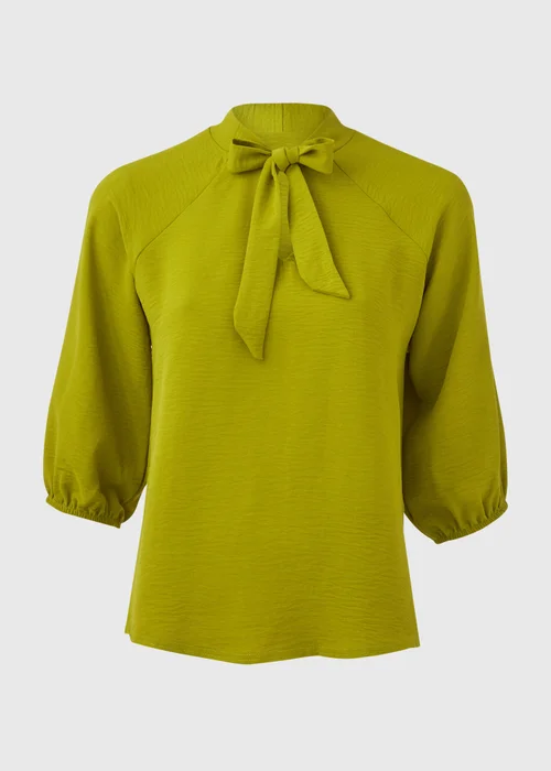 Lime Pussybow Blouse - Size 8 Image 5