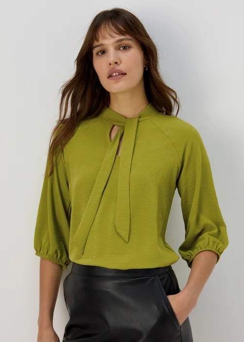 Lime Pussybow Blouse - Size 8 Image 3