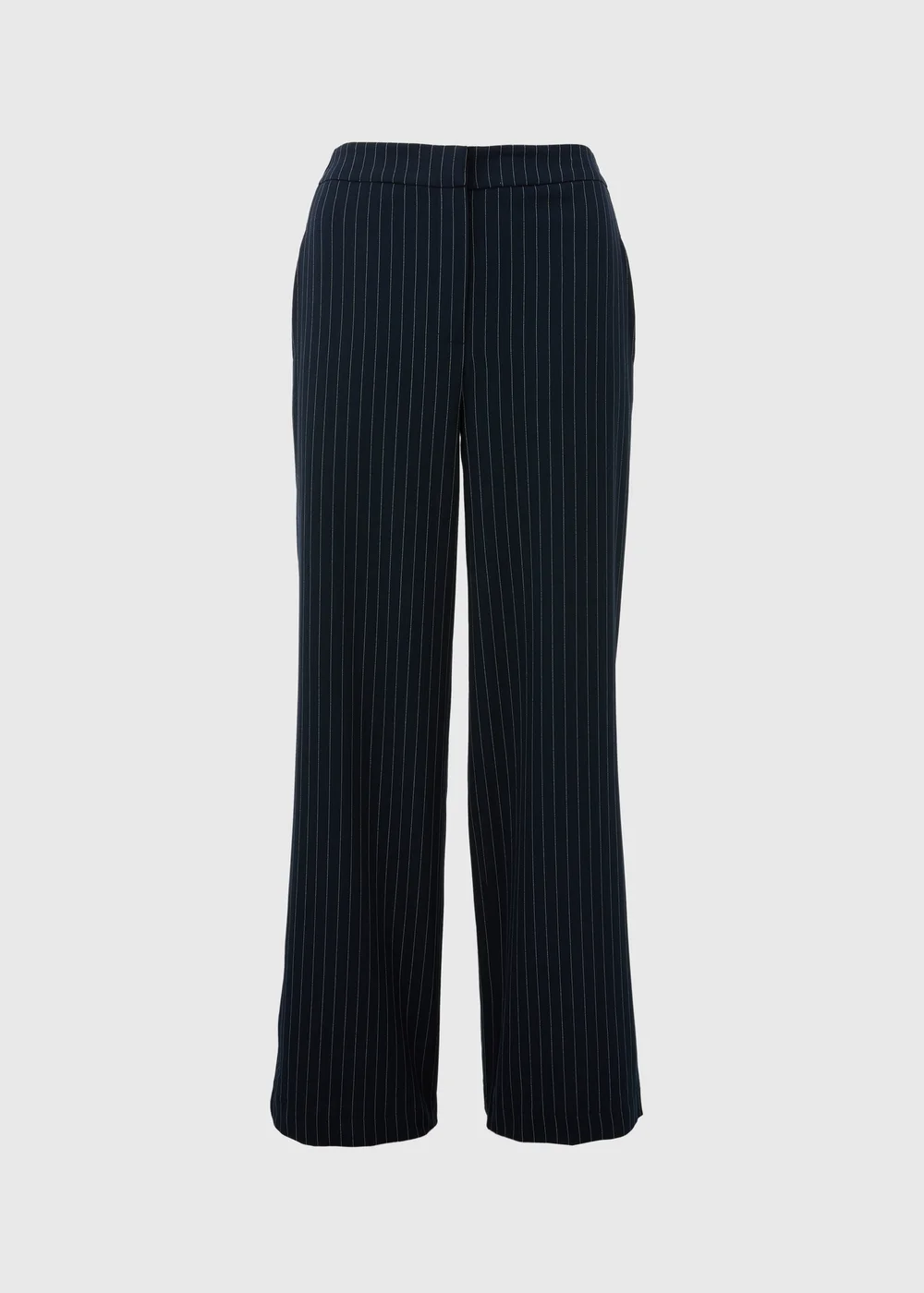 Navy Pinstripe Tailored Trousers - 8 Image 5