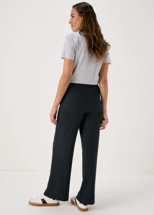 Navy Pinstripe Tailored Trousers - 8 Image 2