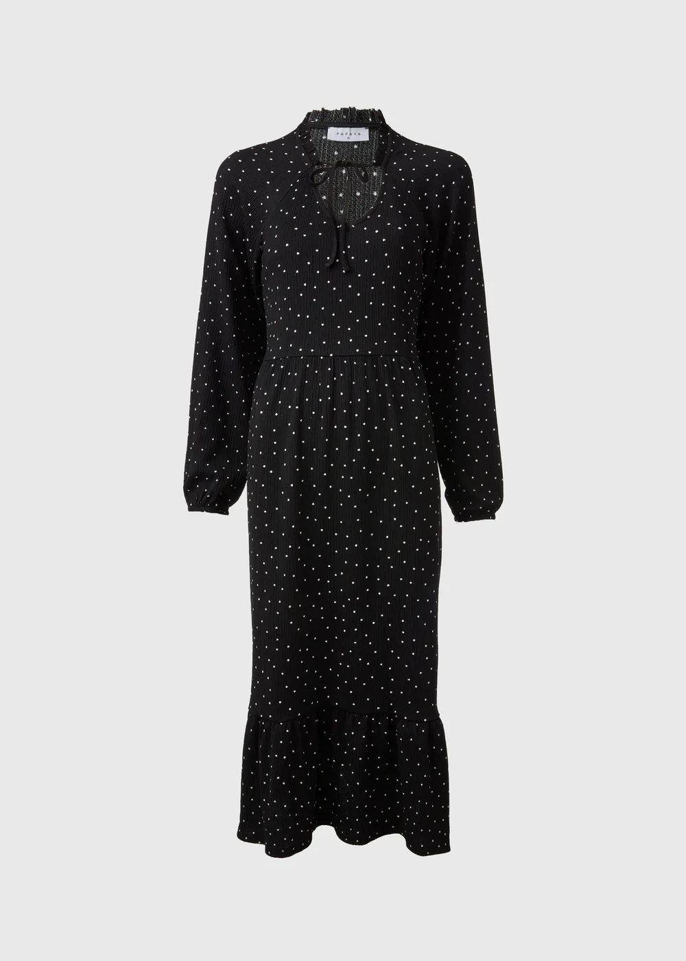 Black Tie Neck Midi Dress - 8 Image 5