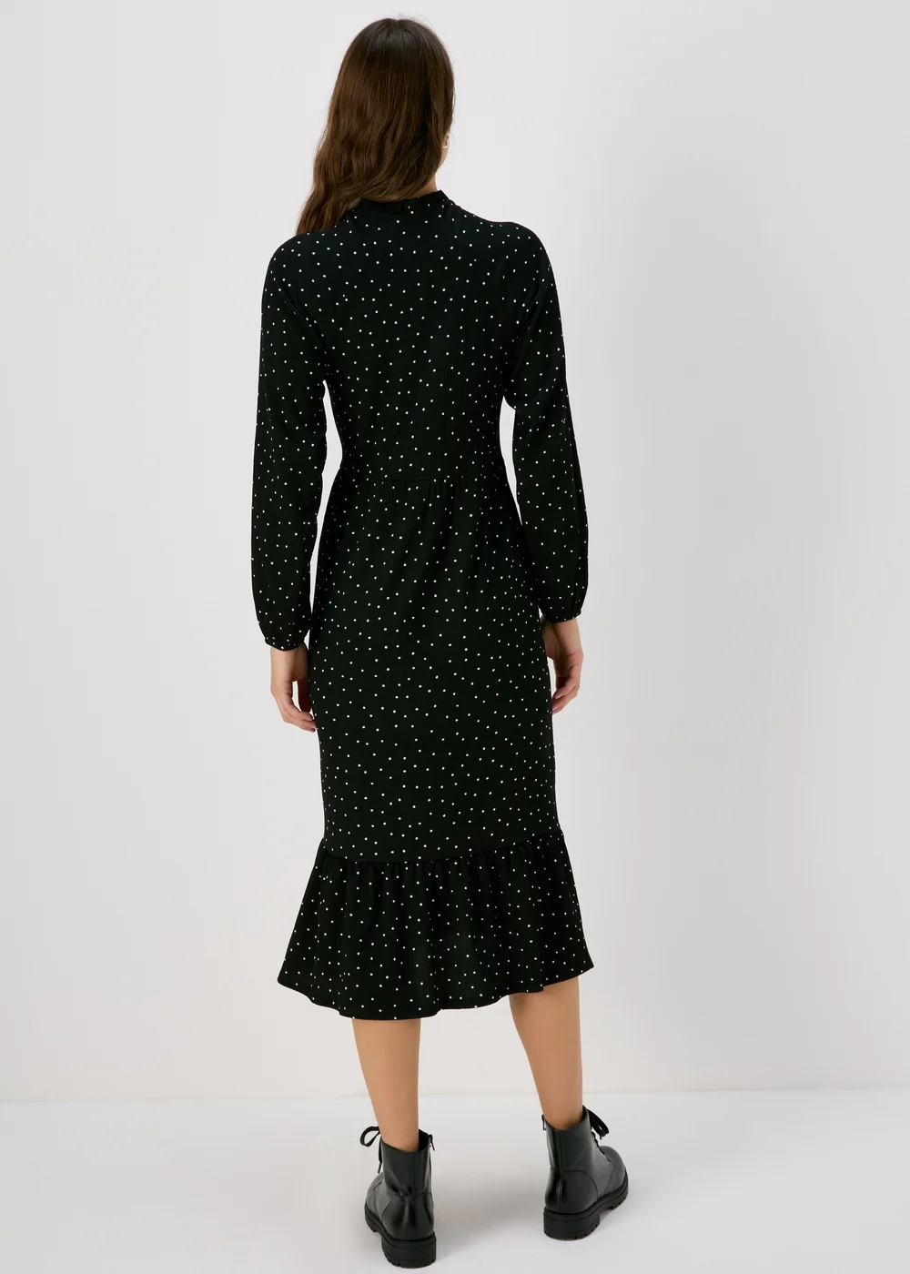 Black Tie Neck Midi Dress - 8 Image 2