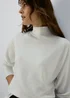 Ivory Rib High Neck Top - Small Image 3