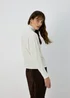 Ivory Rib High Neck Top - Small Image 2