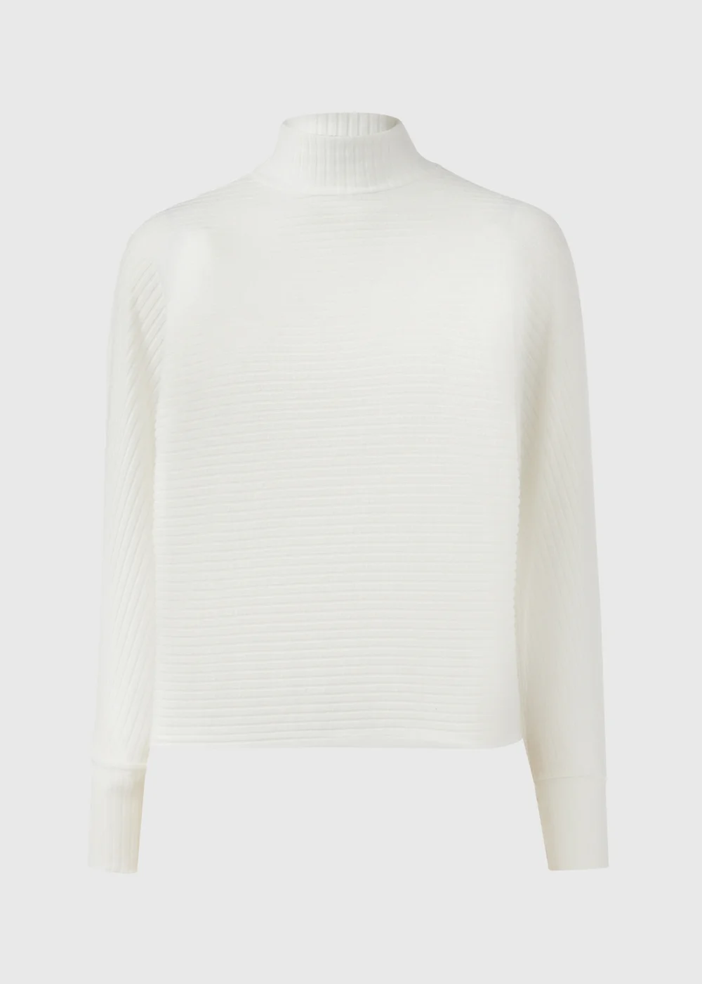 Ivory Rib High Neck Top - Small Image 5