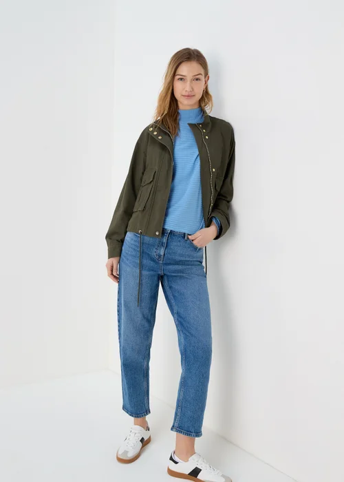 Blue Rib High Neck Top - S Image 4