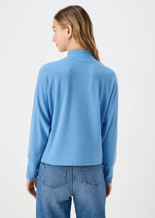 Blue Rib High Neck Top - S Image 2