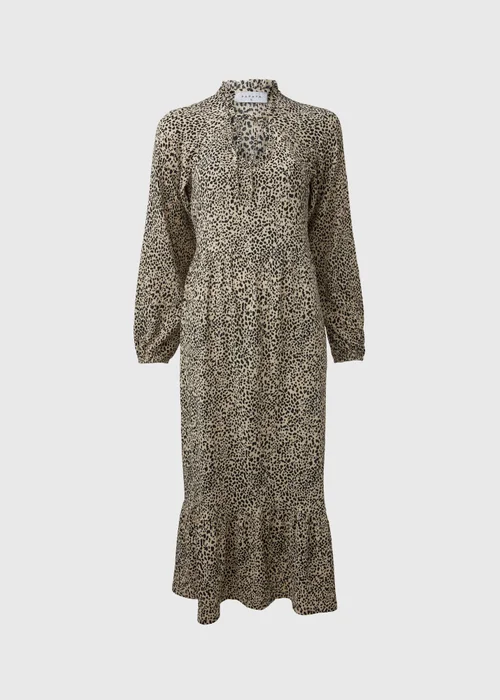 Beige Animal Print Midi Dress - 8 Image 5
