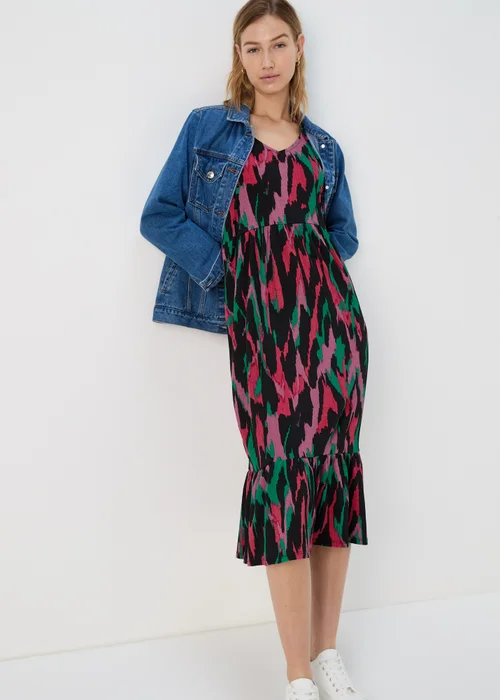 Multicolour Tie Neck Midi Dress - 8 Image 1