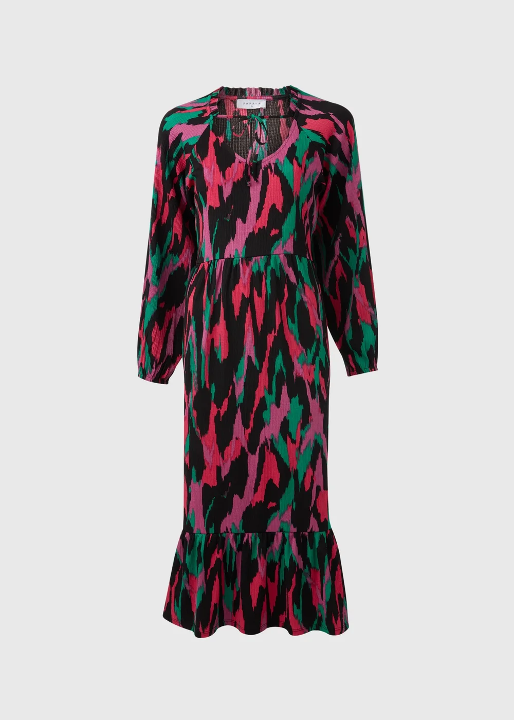 Multicolour Tie Neck Midi Dress - 8 Image 5