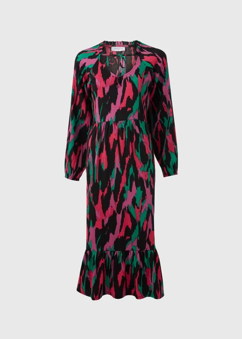 Multicolour Tie Neck Midi Dress - 8 Image 5