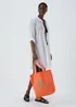 Orange Printed Canvas Beach Bag - One Size Image 3