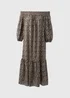 Brown Leopard Print Bardot Dress - 8 Image 5