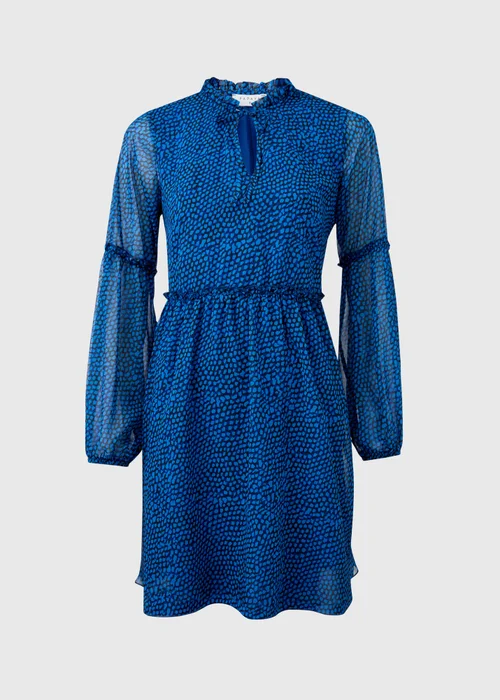 Blue Print Chiffon Mini Dress - 8 Image 1