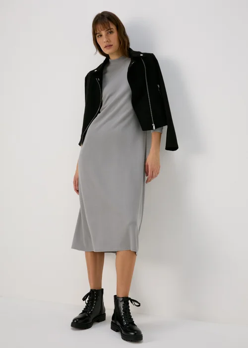 Grey High Neck Swing Dress - 8 Image 4