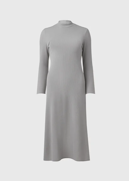 Grey High Neck Swing Dress - 8 Image 5