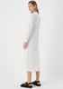 Ivory Rib Midi High Neck Dress - 8 Image 2