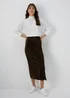 Brown Plisse Midi Skirt - Size 8 Image 1
