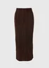 Brown Plisse Midi Skirt - Size 8 Image 5