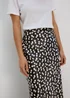 Black Daisy Print Satin Midi Skirt - 8 Image 3