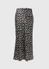 Black Daisy Print Satin Midi Skirt - 8 Image 5