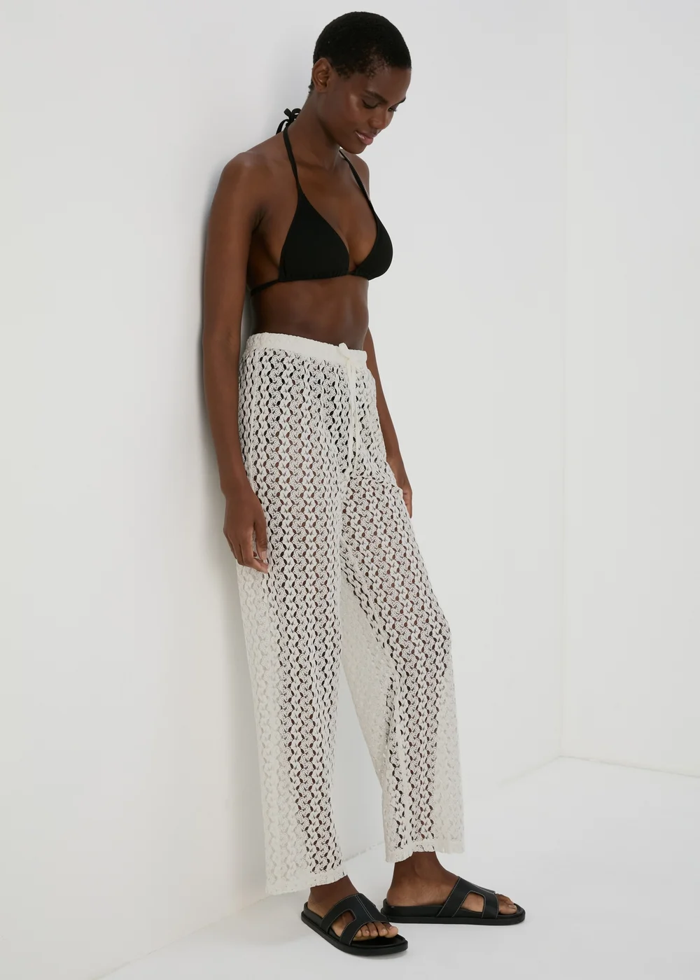 Cream Crochet Trousers - XS Image 1