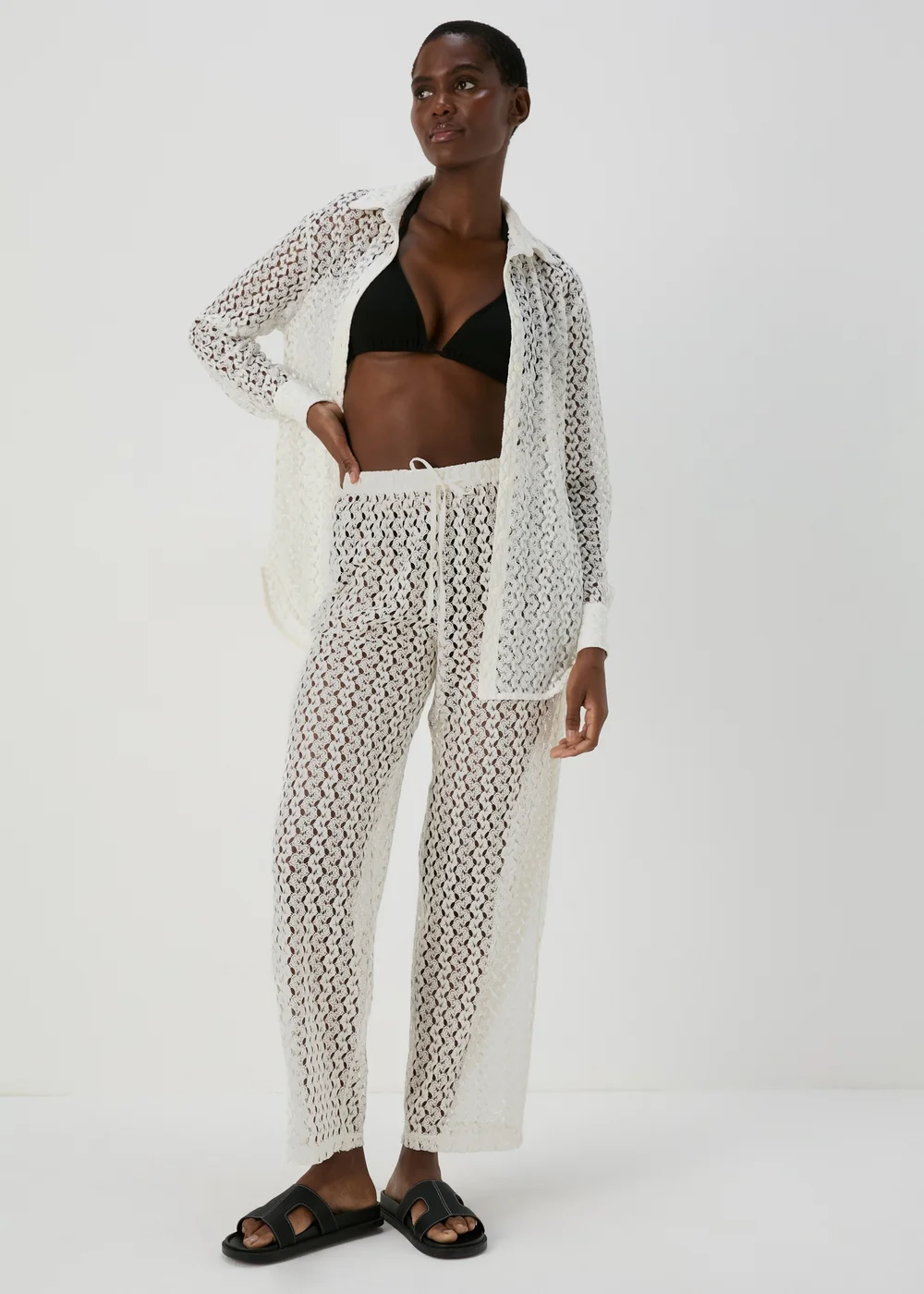 Cream Crochet Trousers - XS Image 4