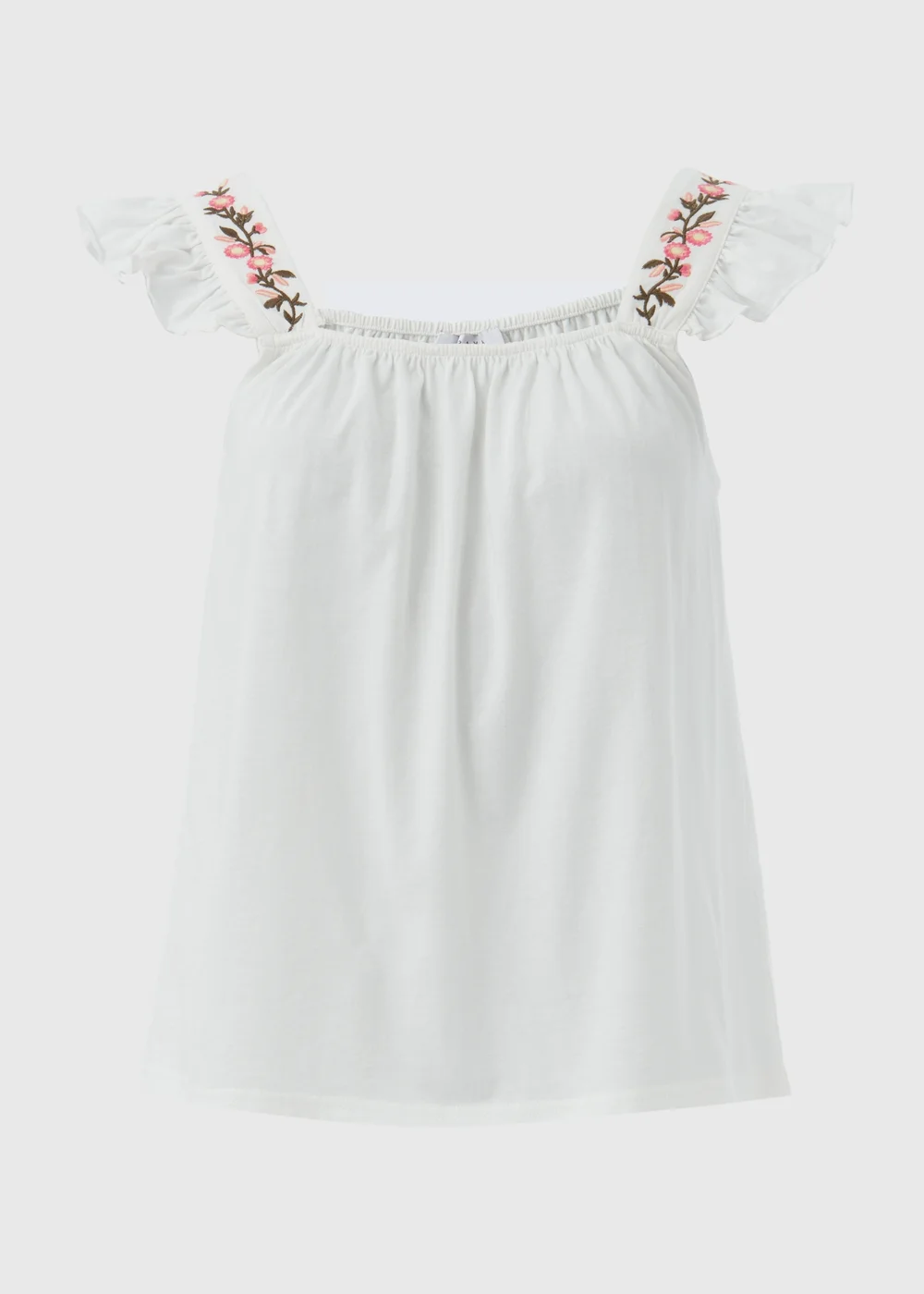 White Embroidered Vest Top - 8 Image 5