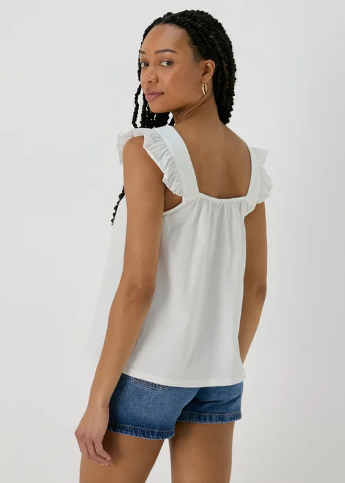 White Embroidered Vest Top - 8 Image 2