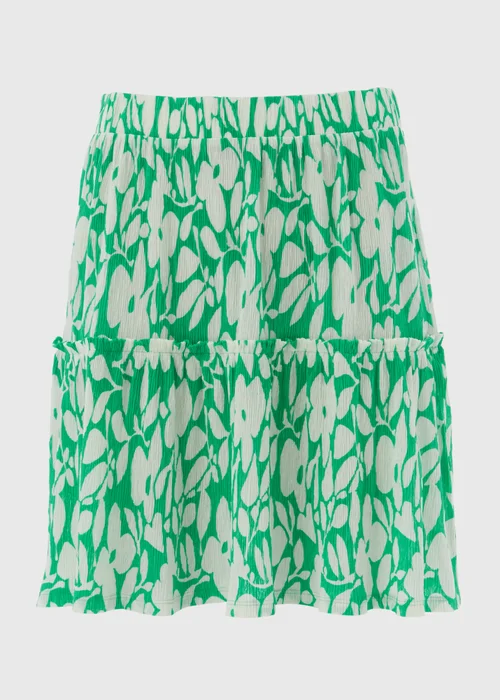 Green Tiered Mini Skirt - Size 8 Image 5