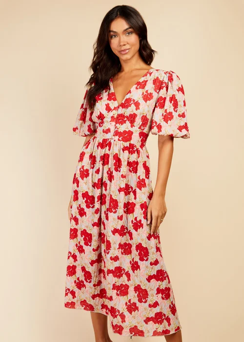 Little Mistress Floral Midi Tea Dress - 8 Image 4
