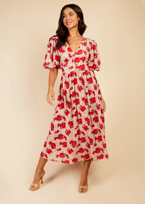 Little Mistress Floral Midi Tea Dress - 8 Image 1