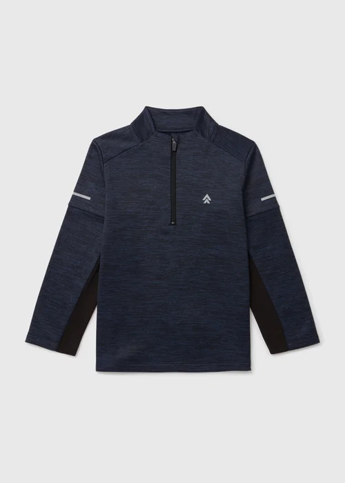 Boys Navy Sporty Half Zip Top (7-13yrs) - 7 Yrs Image 1