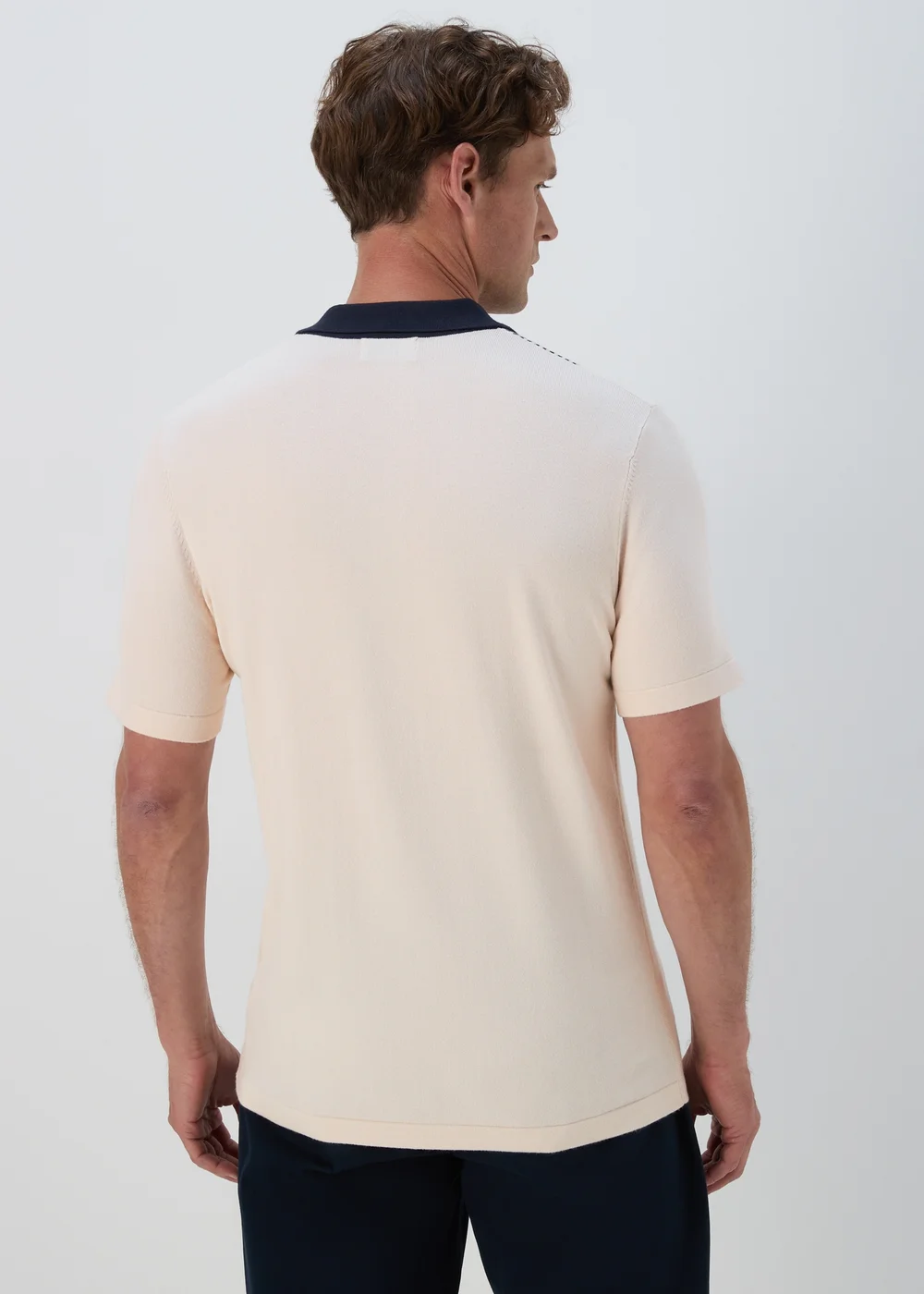 Navy Stripe Buttoned Polo Shirt - S Image 2