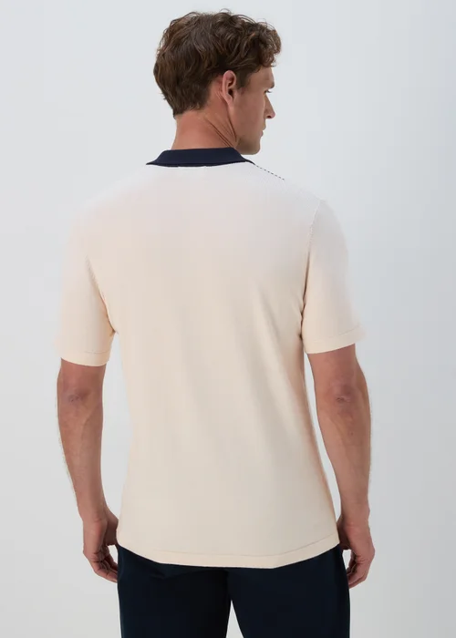 Navy Stripe Buttoned Polo Shirt - S Image 2