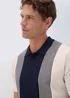 Navy Stripe Buttoned Polo Shirt - S Image 3