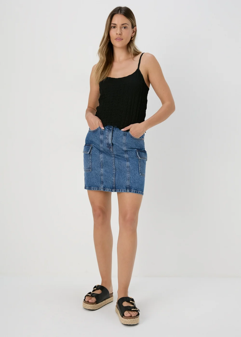 Black Plain Textured Co Ord Top - 8 Image 4