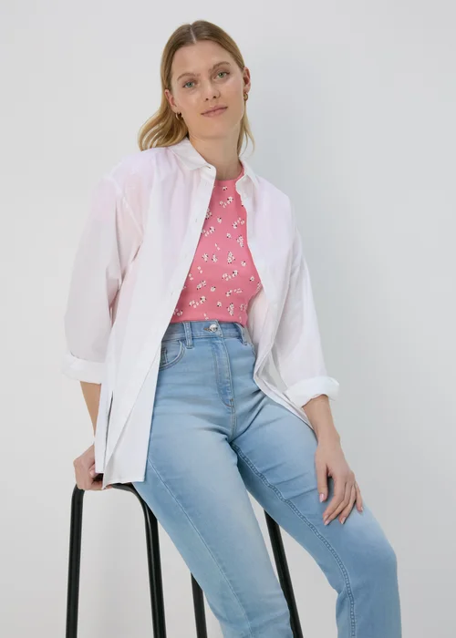 Pink Floral Print T-Shirt - 8 Image 4