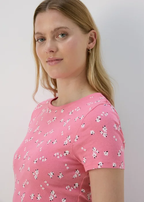 Pink Floral Print T-Shirt - 8 Image 3