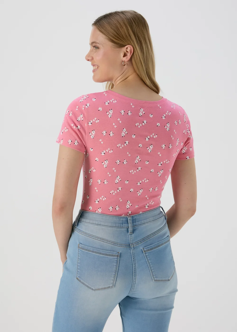Pink Floral Print T-Shirt - 8 Image 2