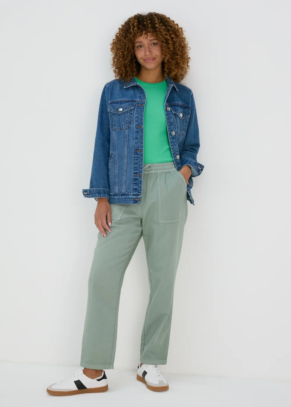 Green Plain High Neck Ribbed Vest - 8 Image 4