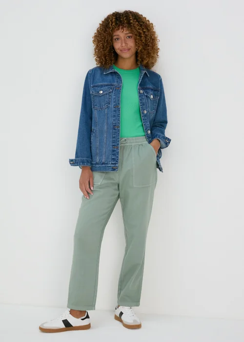 Green Plain High Neck Ribbed Vest - 8 Image 4